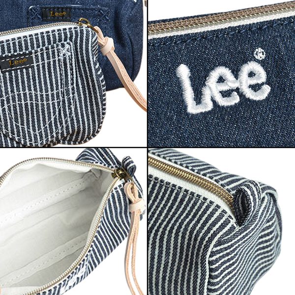 マルチポーチ ペンケース デニムポケットレース柄 ハンドメイド がま口