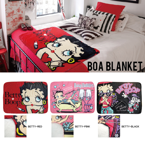アメリカン雑貨 BETTY BOOP ブランケット BOA フリース