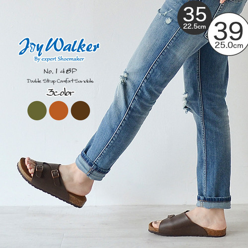 【joy walker】 レディースサイズ 重ねストラップ サンダル　3色
