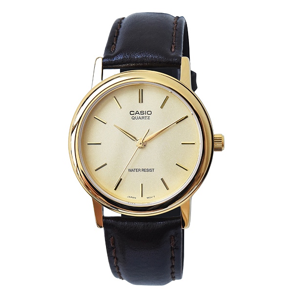 CASIO腕時計 アナログ表示 丸形 革ベルト MTP-1095Q-9A チプカシ メンズ腕時計
