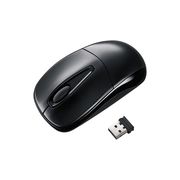 静音ワイヤレス光学式マウス 2.4GHz USBコネクタ(Aタイプ) 中型サイズ ブラック