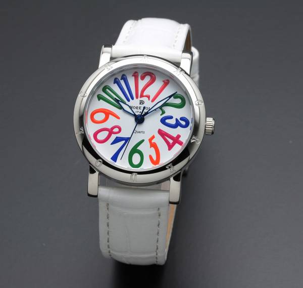 正規品AMORE DOLCE腕時計アモーレドルチェ AD18303-SSWHCL/WH ラウンド 革バンド レディース腕時計