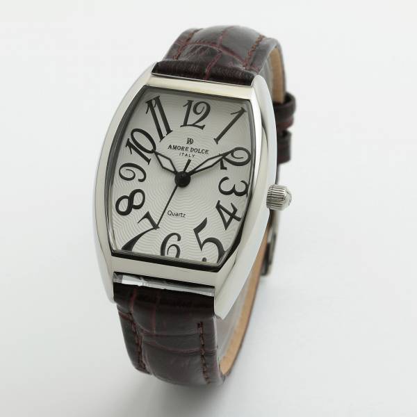 正規品AMORE DOLCE腕時計アモーレドルチェ AD18302S-SSWH トノー 革バンド レディース腕時計