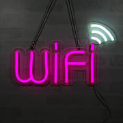 ネオンサイン WiFi 吊り下げ 横50×厚み2.5×縦30cm コンセント式 室内用 led 看板