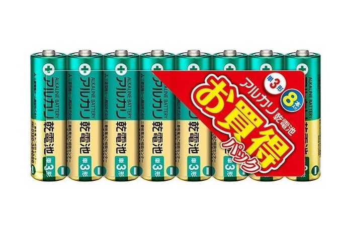 【乾電池】三菱電機 アルカリ乾電池8本セット 単三形 LR6U/8S