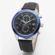 正規品 SalvatoreMarra 腕時計 サルバトーレマーラ SM19108-SSBKBL クロノグラフ 革ベルト メンズ腕時計