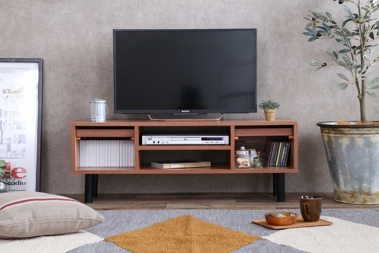 寄木デザインが個性的でカッコいいテレビボード TV台/ロー
