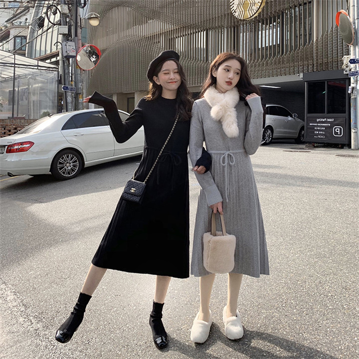 秋 19新作 ファッション Insスタイル カジュアル 長袖 ニットワンピース 冬 エレガント ロングスカート アパレル オープンブリッジ 合同会社 問屋 仕入れ 卸 卸売の専門 仕入れならnetsea