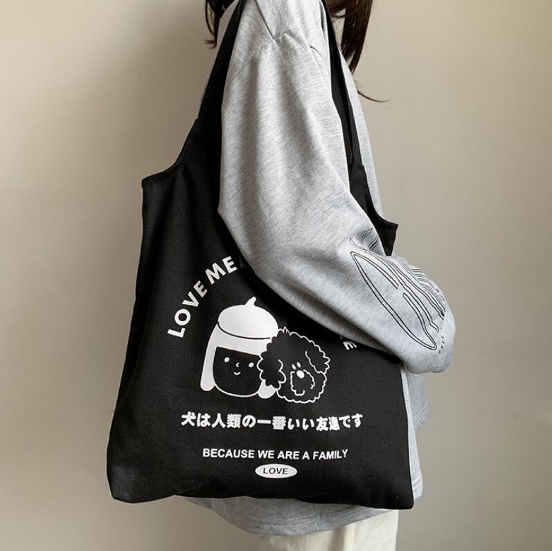 新作 トートバッグ 犬 カワイイ シンプル 帆布 ショルダーバッグ 韓国 ファッション ファッション雑貨 春栄 株式会社 問屋 仕入れ 卸 卸売の専門 仕入れならnetsea
