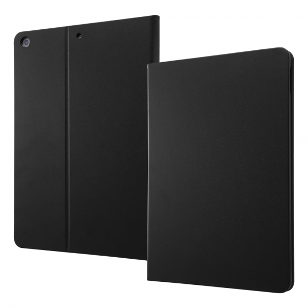 iPad(第9/8/7世代) レザーケース スタンド機能付き/ブラック