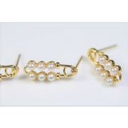 【基礎金具】パールのピアス金具　イヤリング金具　ハンドメイドパーツ　オリジナル企画商品