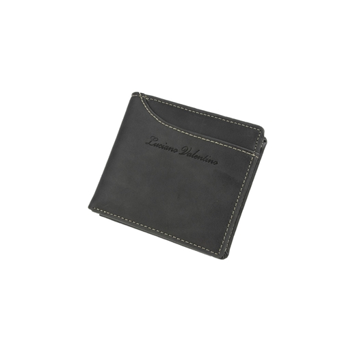 スムースレザー革小物 折り財布カードスライダー LUCIANO VALENTINO LUV-2004 BK