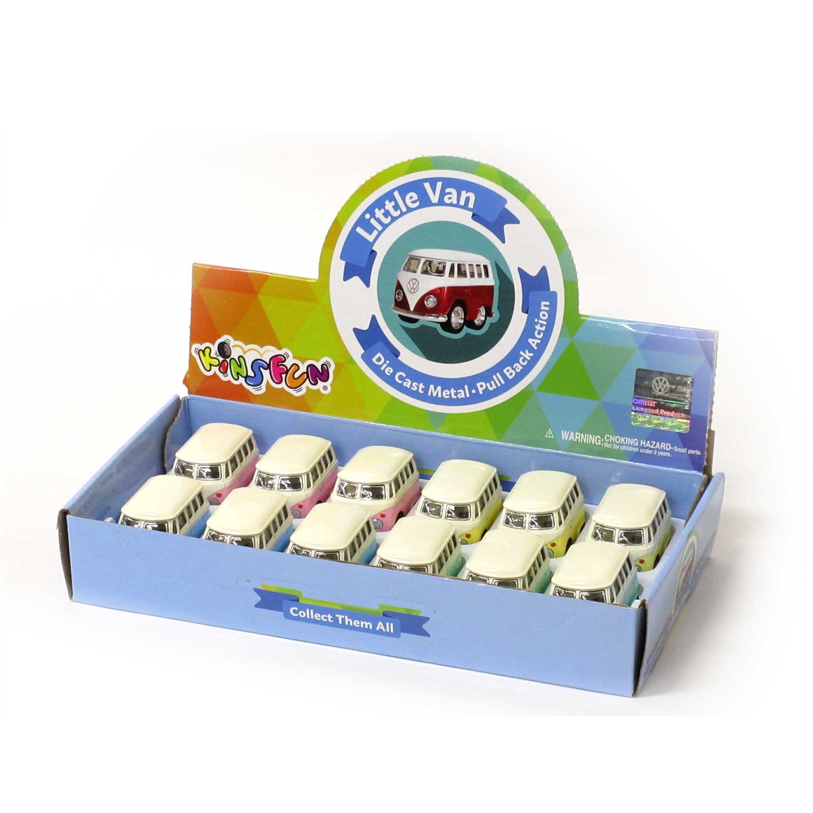 ミニカー＞KiNSFUN ミニカー 2”リトルワーゲンバス パステル 4色