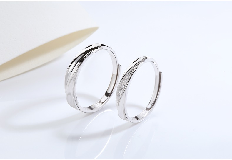指輪 リング 誕生日プレゼント カップル 婚約指輪 プラチナ仕上 シルバー925 サイズ調節OK ペアリング