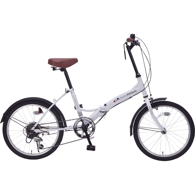 【送料無料】マイパラス 折畳自転車２０インチ６ギア ホワイトM205 W