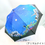 【雨傘】【長傘】ポリエステルポンジー生地転写プリント細巻ジャンプ傘