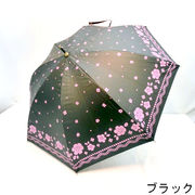 【晴雨兼用】【長傘】完全遮光エレガントローズ柄サクラ骨晴雨兼用手開き傘