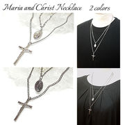 キリストクロスとマリアメダルのネックレス