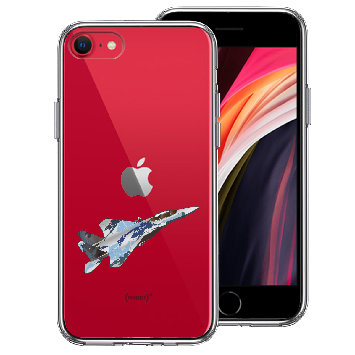 iPhoneSE(第3 第2世代) 側面ソフト 背面ハード ハイブリッド クリア ケース 航自 F-15J アグレッサー 5