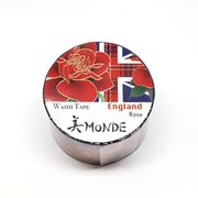 【新登場！安心の日本製！和紙マスキングテープ 美MONDEシリーズ】イギリス「バラ」25mm