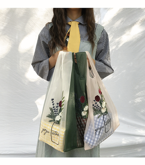 ショッピングバッグ 2020年新作 ハンドバッグ 鞄 カバン メッシュ エコバッグ 花柄  刺繍