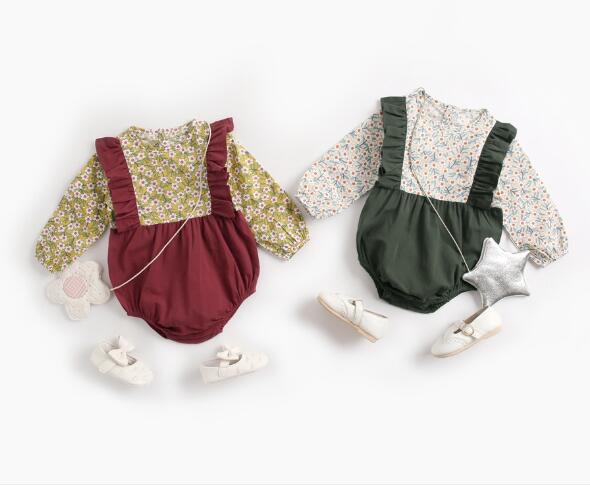 ベビー服 カバーオール ロンパース ボディスーツ 新生児 赤ちゃん 子供服 肌着 長袖 秋 小花柄 アパレル グリーンツリー 株式会社 問屋 仕入れ 卸 卸売の専門 仕入れならnetsea