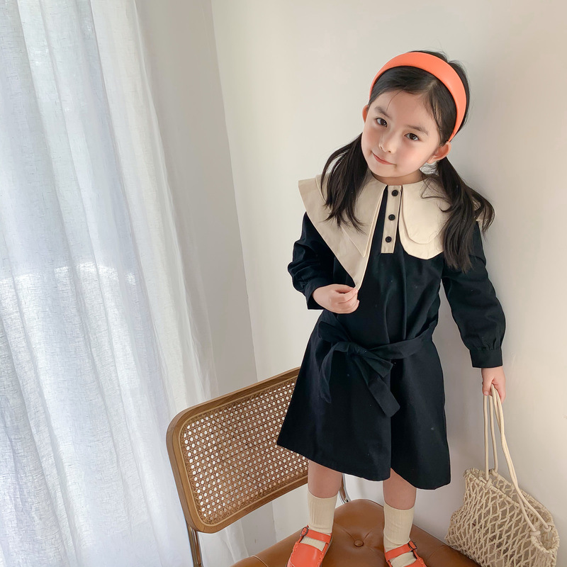 m15885 ワンビース チュニック 長袖 無地  女の子 韓国子供服 2020新作 SALE ファッション