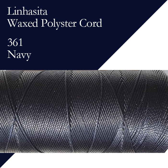 ワックスコード LINHASITA社製 ネイビー/太さ1.0mm 長さ約160m/ ロウ引き紐 #361
