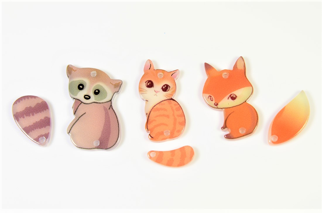 オリジナル アクリル動物ペアセット しっぽゆらゆら アクリルパーツ 猫パーツ 狐パーツ 株式会社 ヒロテック 問屋 仕入れ 卸 卸売の専門 仕入れならnetsea