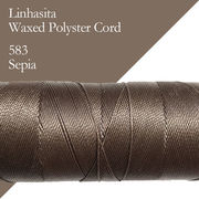 ワックスコード LINHASITA社製 セピア/太さ1.0mm  長さ約160m/ ロウ引き紐 #583