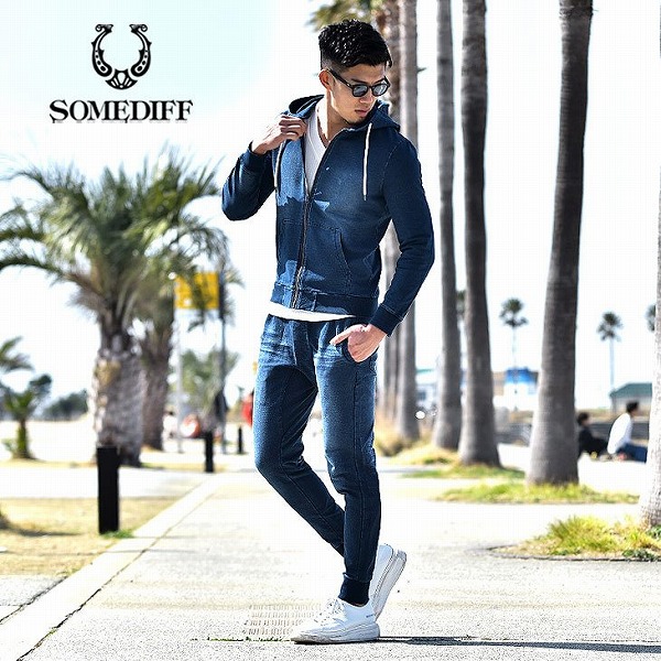 春夏定番アイテム カットデニムセットアップ Somediff メンズアパレル エヴァー グリーン Netsea 問屋 卸売 卸 仕入れ専門