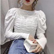 独特の存在感。韓国ファッション 2020秋 長袖 Tシャツ スリムフィット 個性 デザインセンス 百掛け