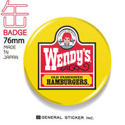 ウェンディーズ 缶バッジ 76mm YELLOW ウェンディーちゃん WENDY'S ライセンス商品 WEN020 2020新作