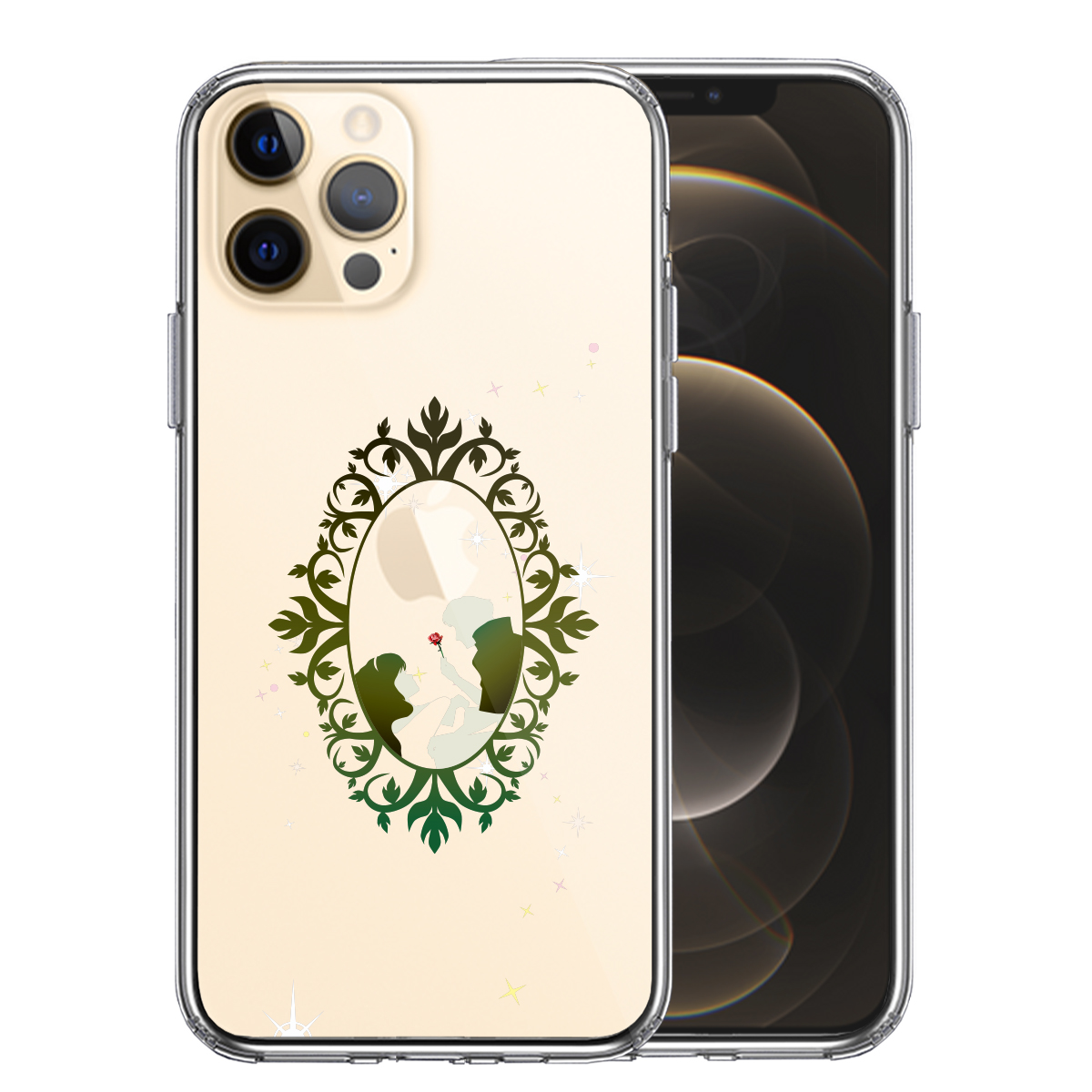 iPhone12 Pro 側面ソフト 背面ハード ハイブリッド クリア ケース 眠れる森の美女 2