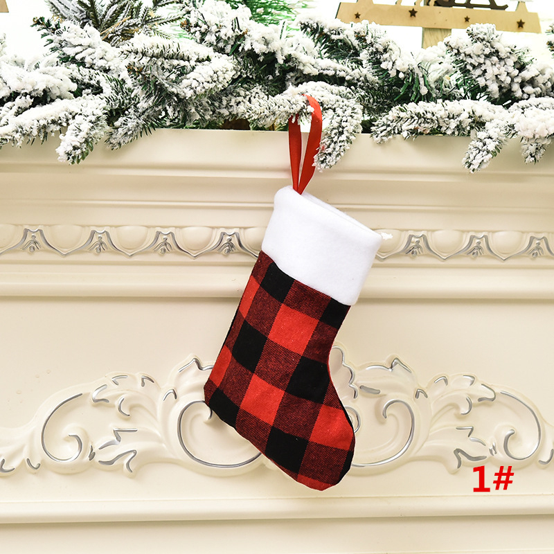 クリスマスソックス　５本　クリスマス飾り　編み上げ　靴下　刺繍　壁掛け - 9