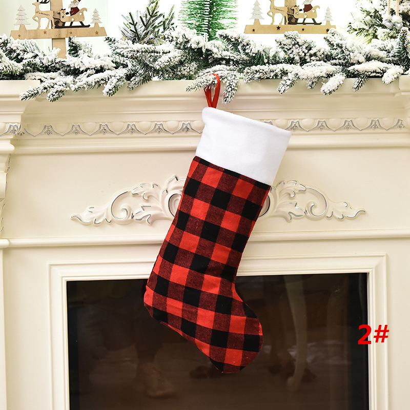 クリスマスソックス　５本　クリスマス飾り　編み上げ　靴下　刺繍　壁掛け - 3