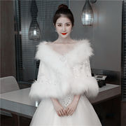 韓国ファッション花嫁ヘアストール 大きいサイズ 厚みをつける 暖かい ウェディングドレス 外側 結婚式