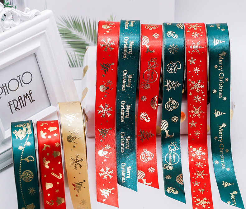 Christmas限定 雪花柄 リボン テープ プレゼント包装用 クリスマス用品 オーナメント