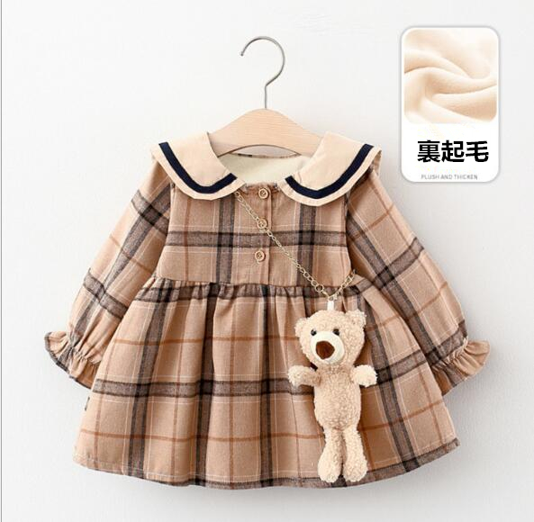 チェック 子供服 ワンピース クマ 春秋 冬 韓国ファッション 子供服 キッズ ファッション アパレル 株式会社 金裕 問屋 仕入れ 卸 卸売の専門 仕入れならnetsea