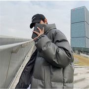 チャーミングなイケメン 韓国ファッション綿の服 コートPUレザースタンドカラー 厚手カジュアル減齢