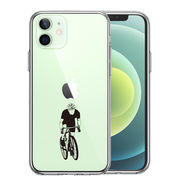 iPhone12 側面ソフト 背面ハード ハイブリッド クリア ケース スポーツサイクリング　男子1