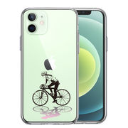 iPhone12 側面ソフト 背面ハード ハイブリッド クリア ケース スポーツサイクリング　女子1