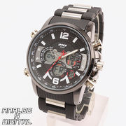 アナデジ デジアナ HPFS9801-BKBK アナログ&デジタル クロノグラフ ダイバーズウォッチ風メンズ腕時計