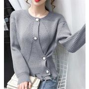 大人の可愛さをこの1枚で手に入れる ギザギザエッジ 韓国版 デザインセンス 短いスタイル セーター