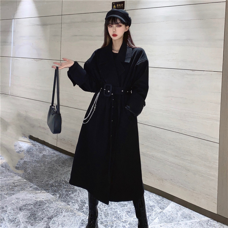 程良い辛さを効かせたデザイン 韓国ファッション ベルト付き レトロ コート 気質 コート 冬 Www Watsons Biz Id