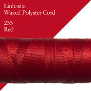 ワックスコード LINHASITA社製 レッド/太さ0.75mm 長さ約210m/ ロウ引き紐 #233