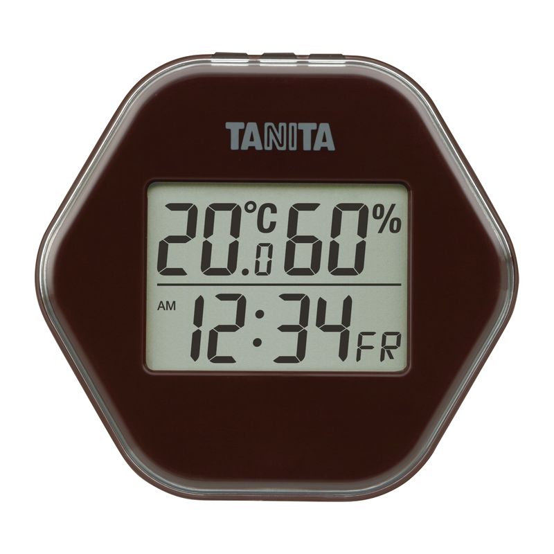 タニタ デジタル温湿度計 TT573BR ブラウン