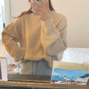 シンプルで持ちやすくて機能的 韓国ファッション スリム 気質 ベーシックモデル セーター sweet系