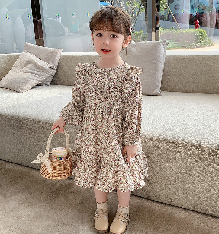 人気商品 女の子 スカート 花柄 ワンピース プリーツ・スカート 新作 子供服 3-8歳 韓国子供服