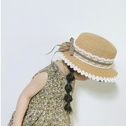 新品★新しいスタイル★★キッズ　可愛いハット　草編み帽子★3色